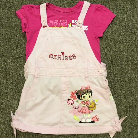 girls pink jumper dress